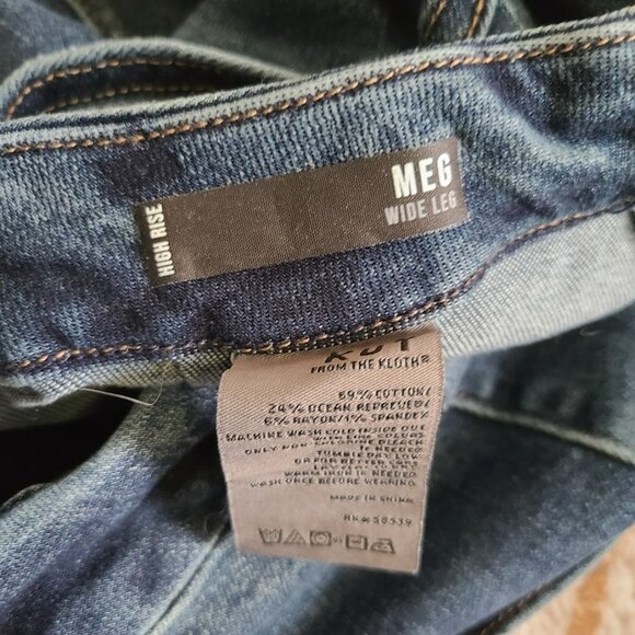 KUT from the Kloth Meg High Rise Wide Leg Cropped Jeans Size 16 Utility Pockets - Picture 3 of 8